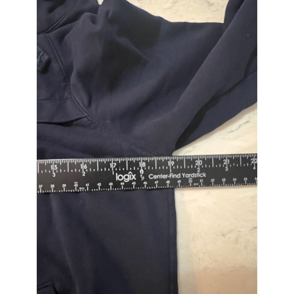 Ann Taylor Loft Womens Navy Blue 3/4 Sleeve Full Zip Hooded Jacket Size M - Picture 3 of 6